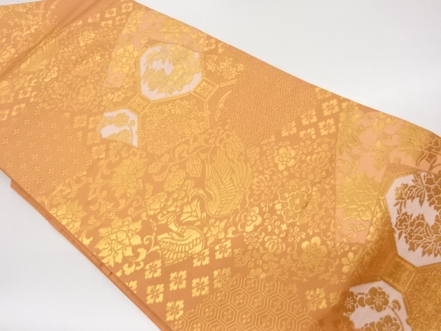 JAPANESE NAGOYA OBI / WOVEN FLOWER ARABESQUE